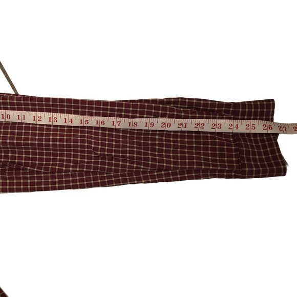 VGUC - Eddie Bauer Men's Burgundy Checkered Shirt XLT - Picture 6 of 6